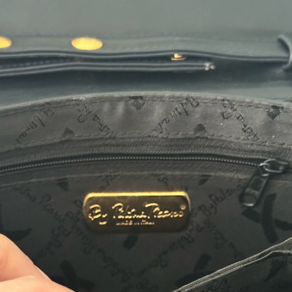 Vintage 80s 90s Paloma Picasso Italian Genuine Black Leather Crossbody Bag - Picture 7 of 12